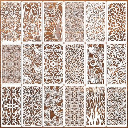 Stencils for Crafts Reusable Texture Stencils for Painting (18 Count)