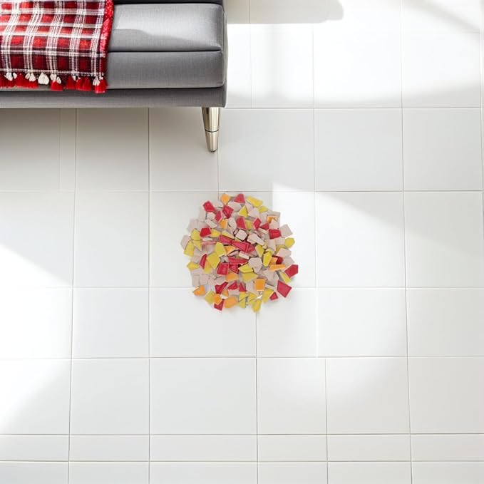 TEHAUX Mosaic Ceramic Fragments Craft Tiles Broken Tiles for Mosaics DIY Porcelain Pieces Unique Art Easy Maintenance