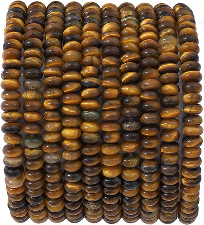 Natural Yellow Tiger Eye Disk Stone Beads 4x2mm 160pcs Rondelle Loose Semi Gemstone Beads for Jewelry Making Design