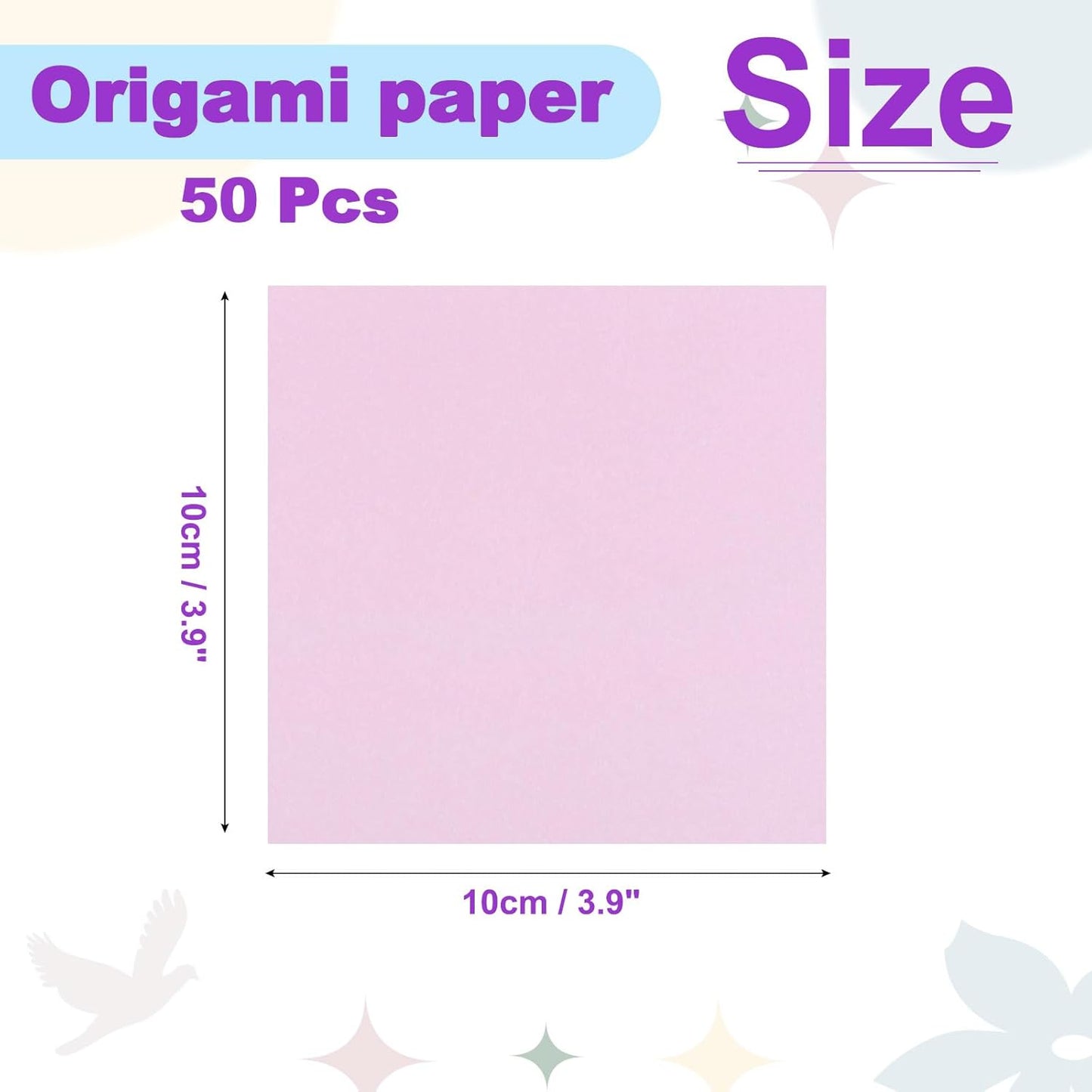 DMiotech 50 Sheets 3.9x3.9 Inch Origami Paper Large, 7 Colors Pink Square Origami Paper Easy Fold Double Sided Colored Paper for DIY Arts and Crafts - Crafty Corner