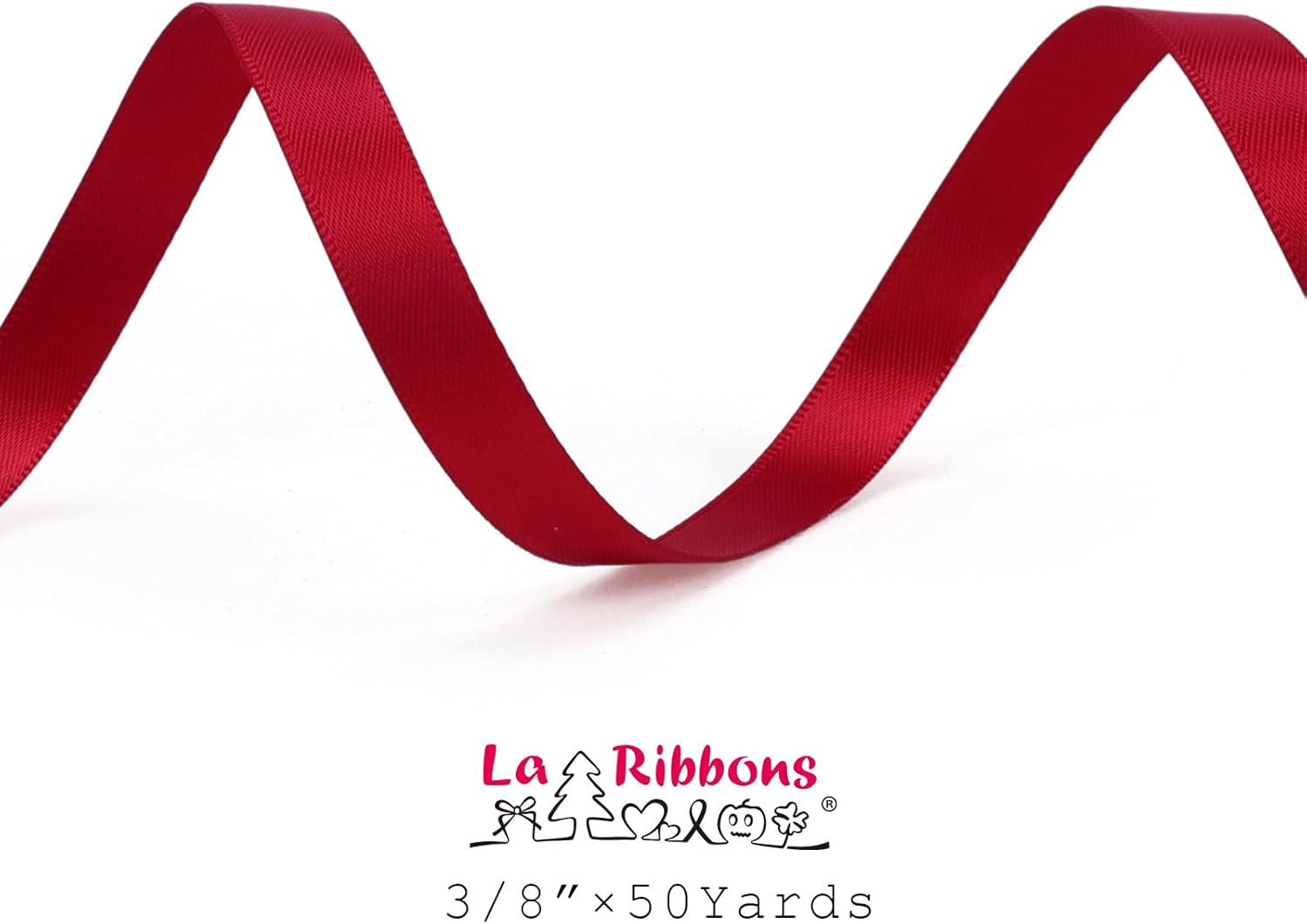 LaRibbons 3/8 Inch 50 Yard Double Faced Satin Ribbon,Red Small Satin Craft Fabric Ribbon for Gift Wrapping Floral Bouquets Wedding Party Decoration - Crafty Corner