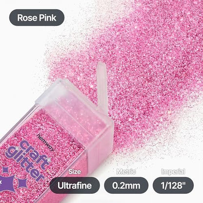 Craft Glitter Shaker Rose Pink 130g Ultrafine (4.5 Ounce)