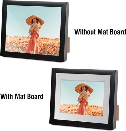 Falling in Art 5 Pack Acid Free 8x8'' White Picture Mats Board Show Kit for 4x4'' Photos, 4-Ply Beveled Pre-Cut Photo Mats with Backing Board for Frames, Artwork and Prints