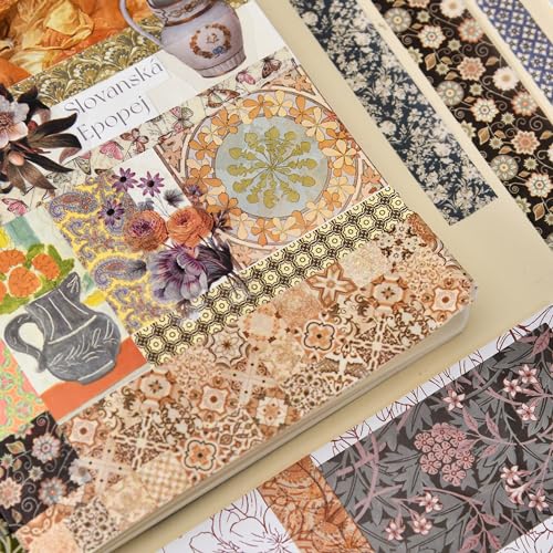 12 Rolls Exotic Charm Washi Tape Set Floral Arts Adhesive Tapes Geometric Garden Decorative Masking Tape Sets for Craft (12 Count)