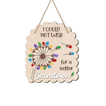 DIY Mothers Day Fingerprints Dandelion Craft Hanging Sign for Grandma, Baby First Mother Day Fingerprint Keepsake Gifts for New Grandma Nana Mimi, Dandelion Craft Gift from Kid Activity PreK Preschool