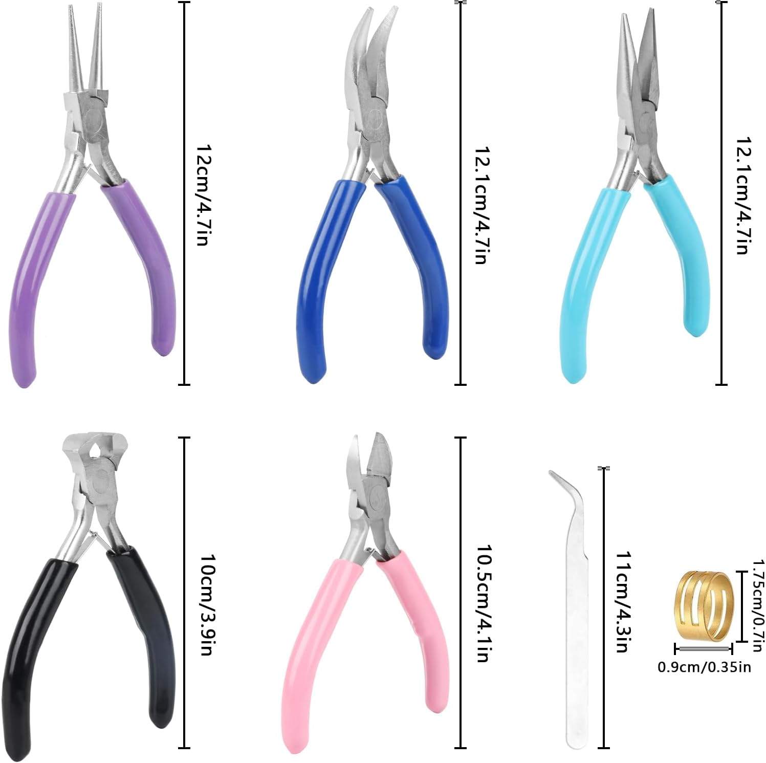 5 Pcs Jewelry Making Pliers Tools,Includes Needle,Round,Chain, Bent & Zipper Pliers for Repair, Wire Wrapping & Crafts DIY Craft Jewelry Making Supplies - Crafty Corner