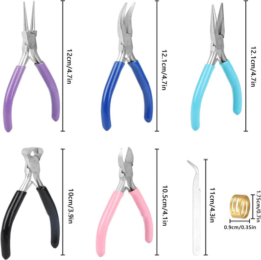 5 Pcs Jewelry Making Pliers Tools,Includes Needle,Round,Chain, Bent & Zipper Pliers for Repair, Wire Wrapping & Crafts DIY Craft Jewelry Making Supplies - Crafty Corner