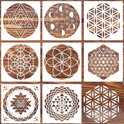 Sacred Geometry Stencil 8inch Metatron's Cube