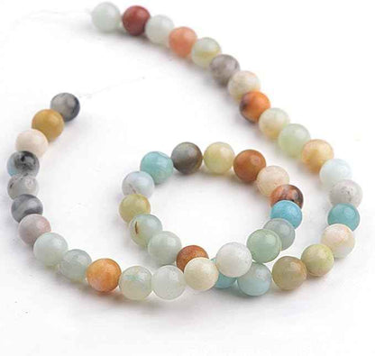 70pcs Adabele Natural Multi-Color Amazonite Healing Gemstone 10mm (0.39 inch) Round Loose Beads Gem Stone Spacer for Craft Jewelry Making GF3-10