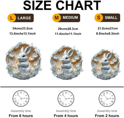 Wooden Puzzles Adults, 3D Paper Rabbit Puzzles 290 Pieces, Unique Animal Shaped Wood Challenging Jigsaw Christmas Puzzles Gifts for Adults, 13.4x13.1in