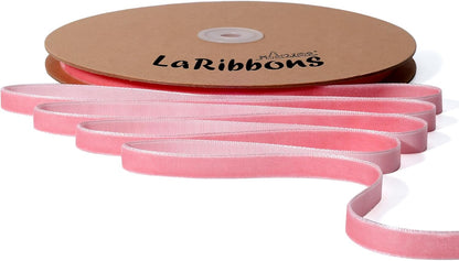 LaRibbons Thin Velvet Ribbon 3/8 Inch x 25 Yards, Pink Velvet Ribbon for Christmas Tree, Gift Wrapping, Wreath Bow, Outdoor Decoration - Crafty Corner