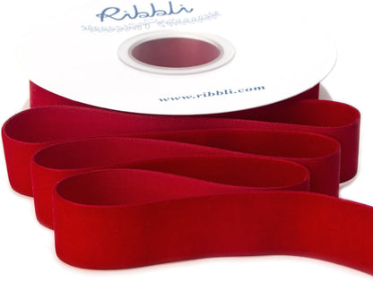 Ribbli Polyester Dark Red Velvet Ribbon,1 Inches Continuous10-Yard Spool,Christmas Ribbon for Gift Wrapping,Floral Bouquets, Home Decor - Crafty Corner