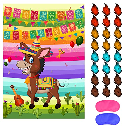 Pin The Tail on The Mexican Donkey Game for Cinco De Mayo Party