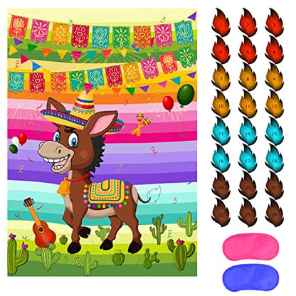 Pin The Tail on The Mexican Donkey Game for Cinco De Mayo Party