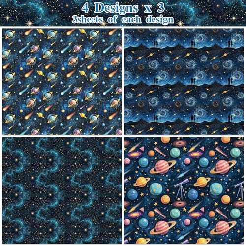 12 Sheet Galaxy Telescope Wrapping Paper (12 Count)