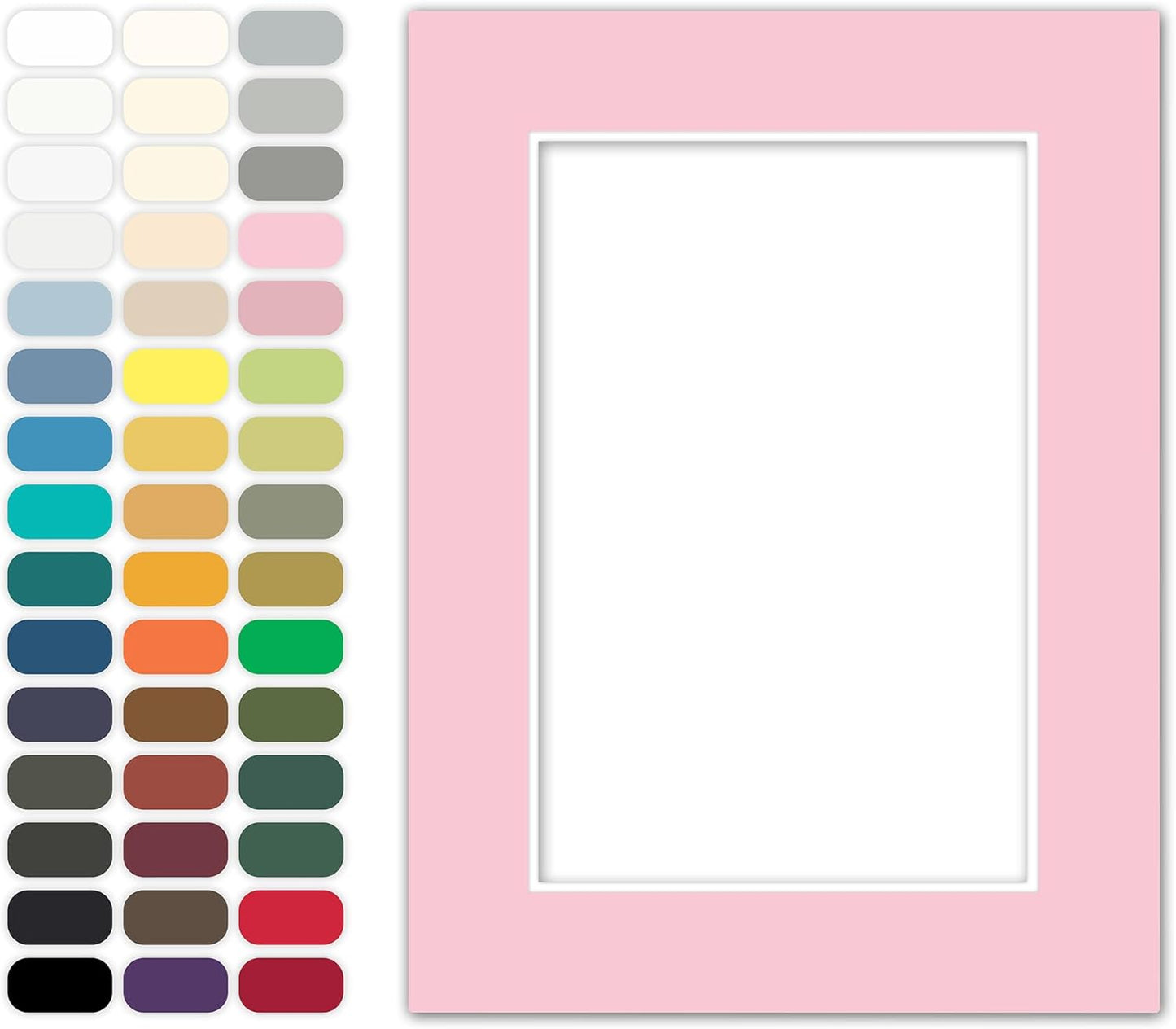 Poster Master Pink Matboard – 4-Ply Acid-Free Picture Mat Board with 45° Beveled Cut, Made in USA, Custom Cut to Any Size, 1/16" Thickness for Framing & Displays