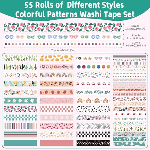 55 Rolls Holiday Washi Tape Set (55 Count)
