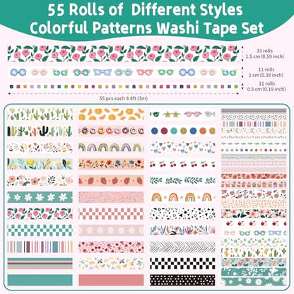 55 Rolls Holiday Washi Tape Set (55 Count)
