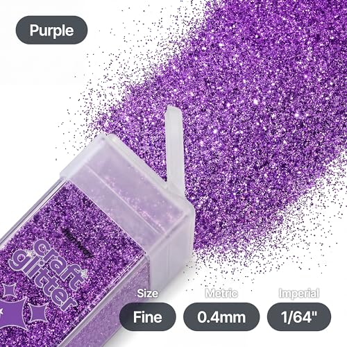 Craft Glitter Shaker Purple 110g Fine (3.8 Ounce)