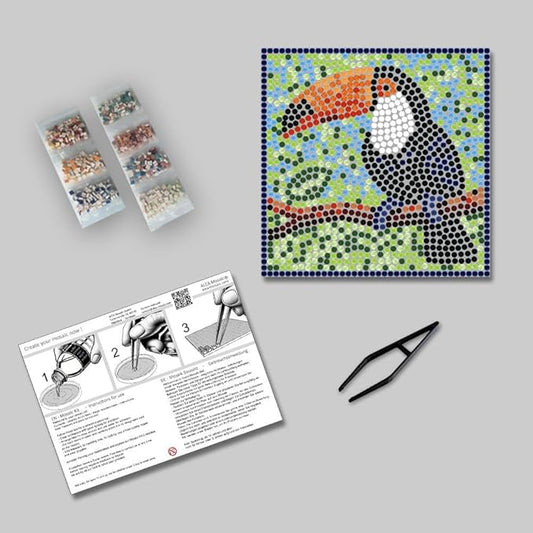 Build a Real Mosaic with Our DIY Mosaic Kit for Adults, Square 7inch (20cm) Toucan