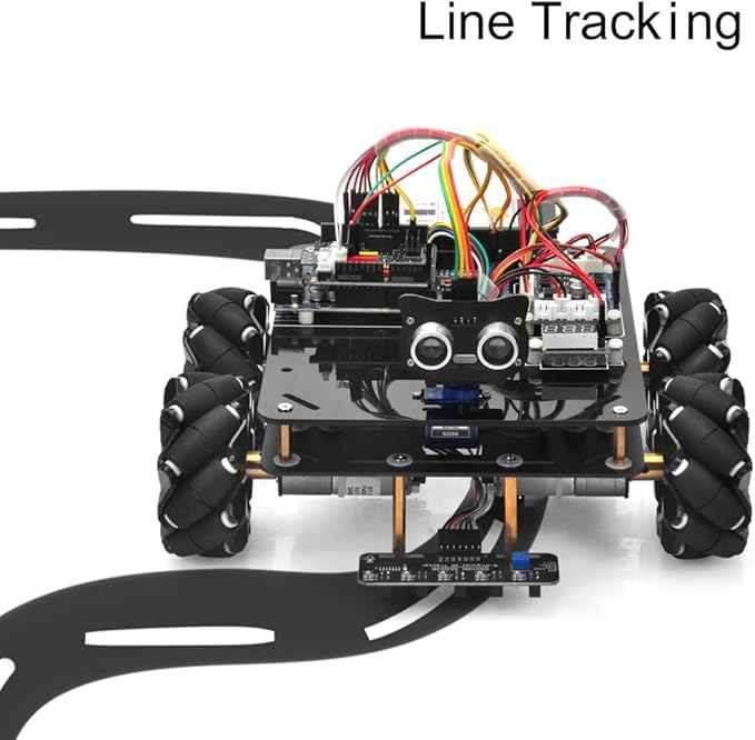 OSOYOO Omni-directinal Mecanum Wheels Robotic Car Kit for Arduino Mega2560 Metal Chassis DC Motor DIY STEM Remote Controlled Educational Mechanical DIY Coding for Teens Adult