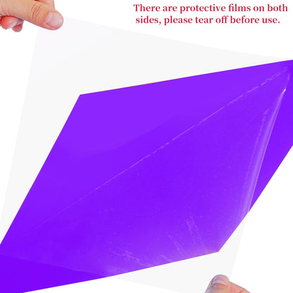 Lystaii 9pcs Lighting Gel Filter 11.8 x 11.8 Inches Gel Light Filter Color Correction Colored Overlays Transparent Color Filters Film Plastic Sheets for Film, Video, Photo, Stage Studio (Purple)