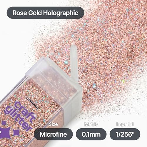 Craft Glitter Shaker Rose Gold Holographic 130g Microfine (4.6 Ounce)