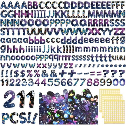221 Pcs Space Bulletin Board Letters for Classroom Wall (225 Count)