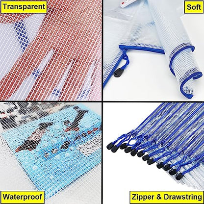 10 Pcs Zipper File Bags (10 Count)