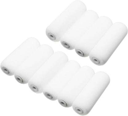 4 inch Paint Roller Covers,Foam Refill for Paint Rollers,Naps for Paint Roller Brush, Small Roller Nap with High Density Sponge Paint Roller Sleeve Replacements(10 Pieces)
