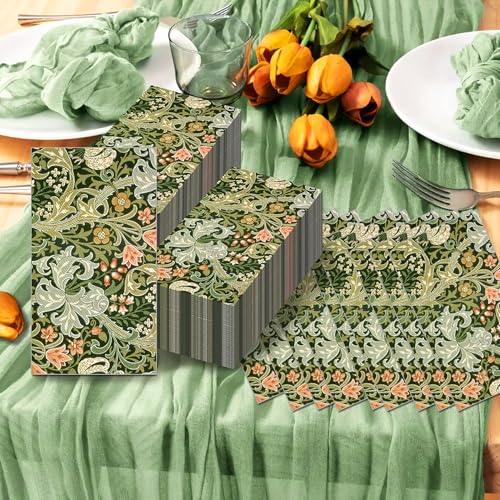 80PCS Vintage Floral Paper Napkins
