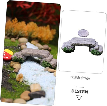 TOYANDONA Creative Miniature Bridge and Stepping Stones for Garden and Bonsai Decor DIY Micro Landscape Kit with and Stone Pathway for Succulent Planters and Fish Tank Ornamentation