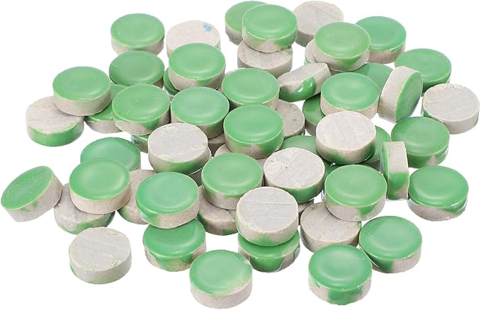 MECCANIXITY 200g Ceramic Mosaic Tiles for Crafts Bulk, Round Green Ceramic Tiles for Mosaic Kits Garden Stepping Stone Cup Mat