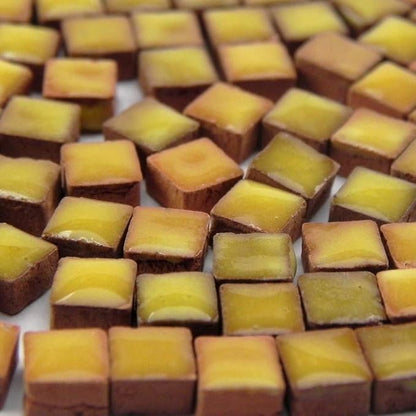 1000 Pieces Mini Ceramic Mosaic Tiles for Crafts, Handmade Artwork 3/16inch 5 mm Saffron, RY03