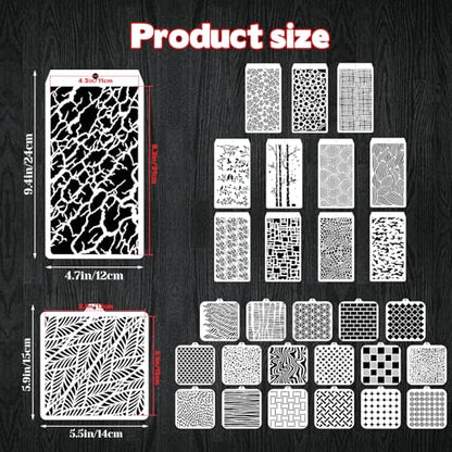 30 Pcs Abstract Layering Stencils for Painting (30 Count)