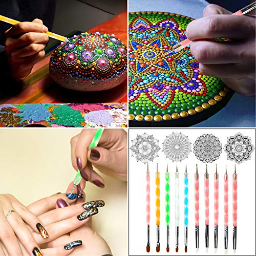 58PCS Mandala Dotting Tools Set with a Blue Zipper Waterproof Storage Bag for Painting Rocks
