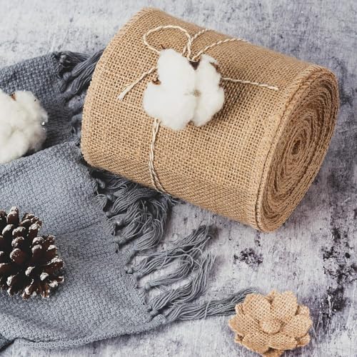 4 Inch Natural Burlap Ribbon 10 Yards