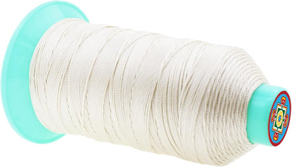Mandala Crafts Bonded Nylon Thread Off White Heavy Duty Sewing Threads - 415 YDs Size 346 210D T350 Tex 350 Thread for Leather Jeans Weaving Outdoor Marine Upholstery Threads