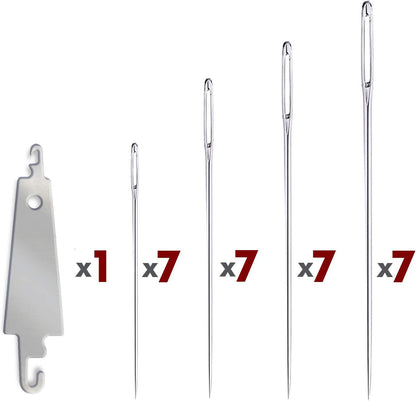 Large Eye Sharp Stitching Needles for Needlework 1.75-2.5 inches - 28 Embroidery Needles for Hand Sewing Variety Sizes in a Handy Storage Tube