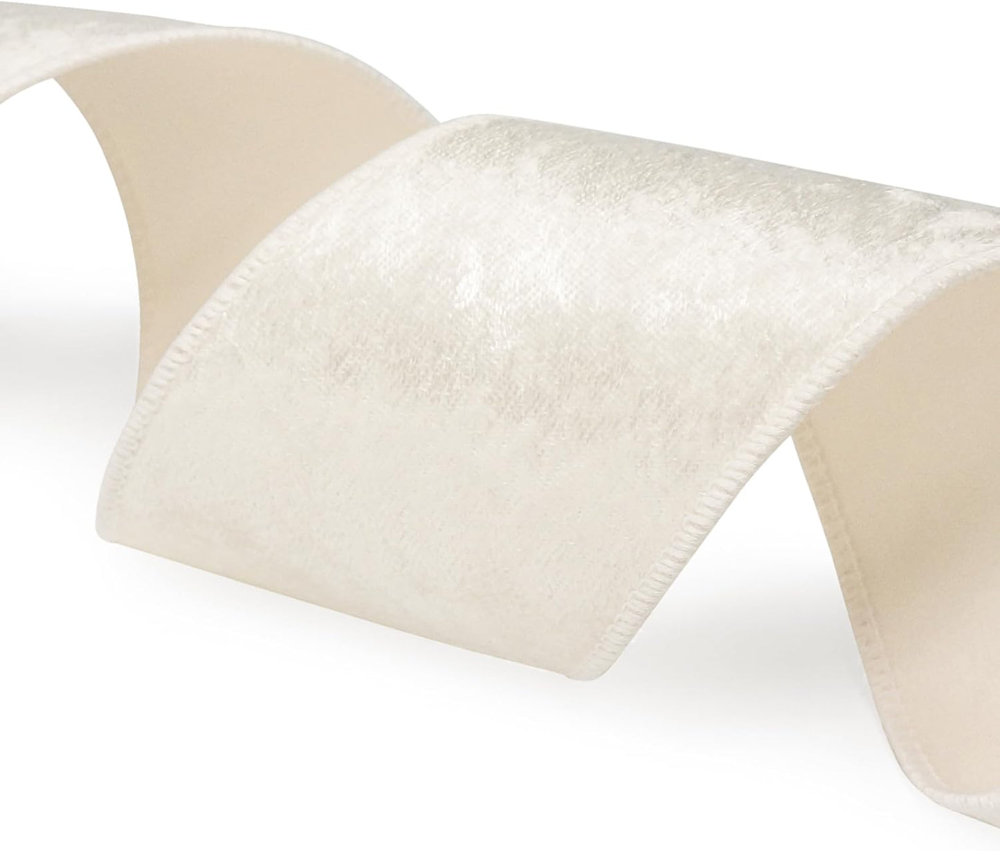 Ivory Velvet Ribbon 2.5 Inch x 10 Yards for Christmas Tree Topper Home Decoration Wreath Gift Wrapping DIY Craft - Crafty Corner