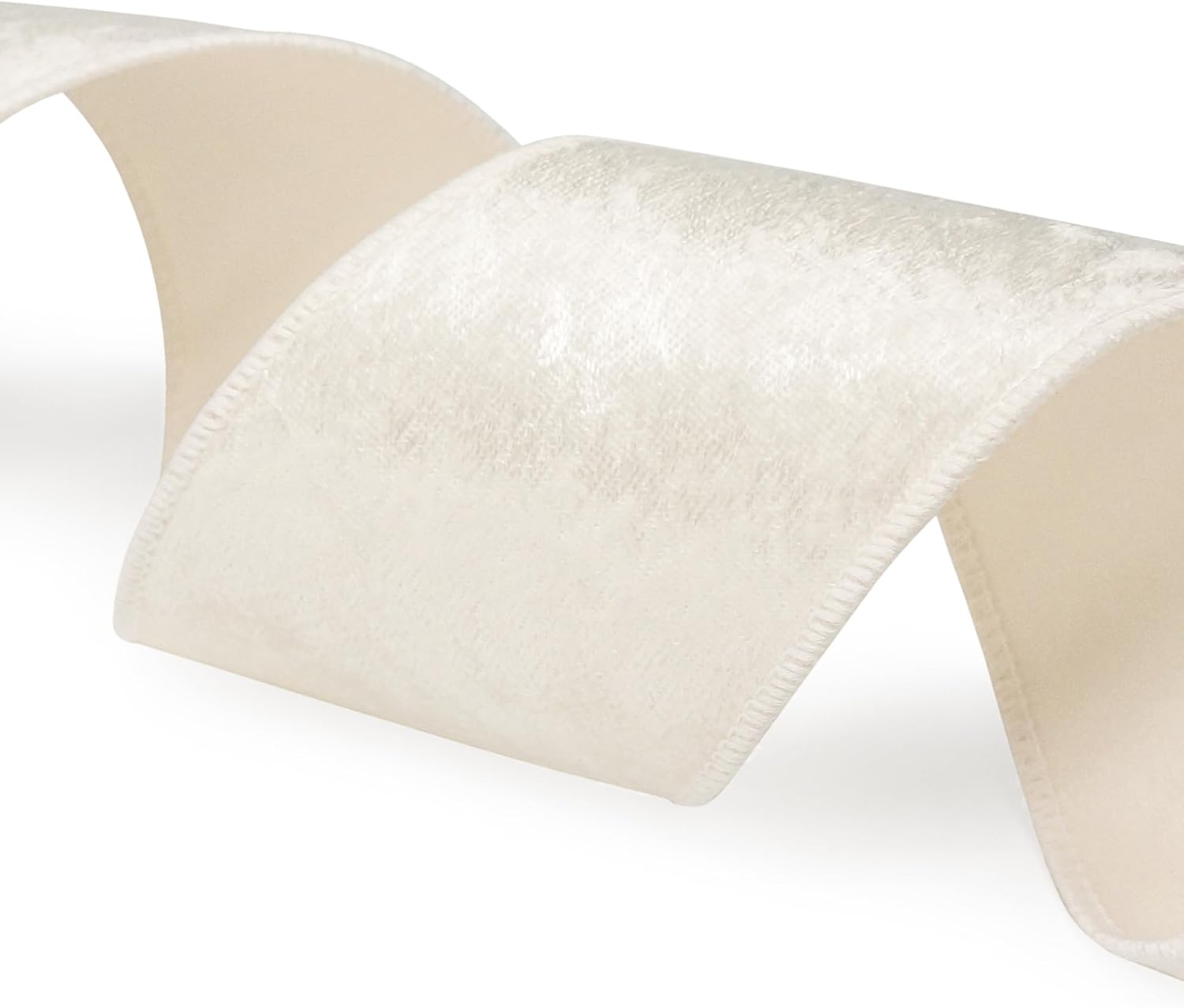 Ivory Velvet Ribbon 2.5 Inch x 10 Yards for Christmas Tree Topper Home Decoration Wreath Gift Wrapping DIY Craft - Crafty Corner