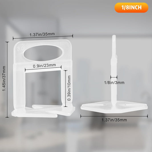 DGSL Tile Leveling System, 2000-Piece 1/8" Tile Spacers Clips Tile Tools, Tile Installation Tools for Professional Ceramic Tile and Stone Installation