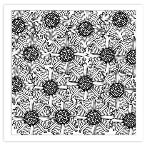 Wishing Flowers Polymer Clay Texture Sheets Silicone Texture Stamp Clay Texture Mat Modeling Pattern Pad Texture Sheets for Jewelry and Clay Earrings Tools