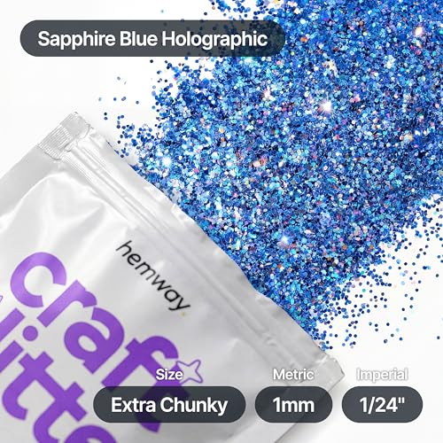 Craft Glitter Sapphire Blue Holographic 100g Extra Chunky Glitter (3.5 Ounce)