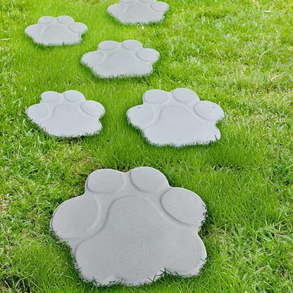 Set of 2 Large Paw Print Stepping Stones Mold (2 Count)