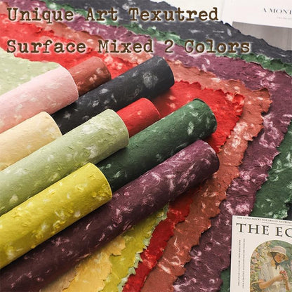 Textured Handmade Paper Sheets for Crafts, 21 Sheets A5 Thick Mulberry Scrapbook Paper for Card Making Supplies, Embossed, DIY Art Junk Journal, Collage, Mixed Media