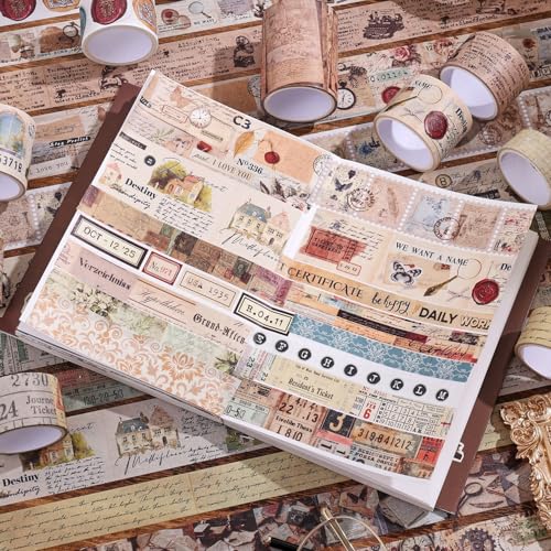 34 Rolls Vintage Washi Tape Set (34 Count)