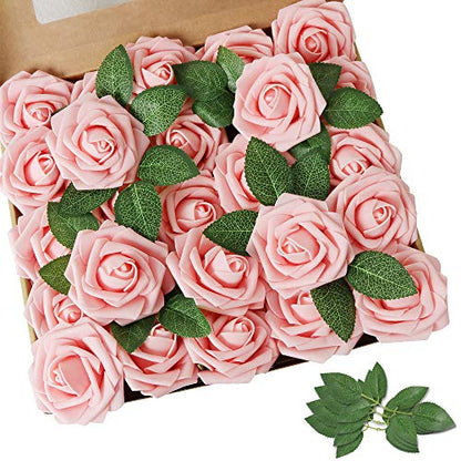 Pink Rose 50pcs Real Looking Artificial Flowers w