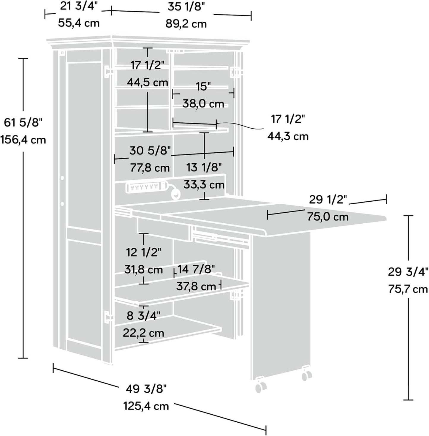 Sauder Miscellaneous Storage Craft & Sewing Armoire, Timber Oak Finish