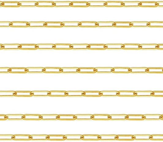 Adabele 2 Feet Real 1/20 14K Gold Filled Unfinished Paperclip Cable Chain Link 2mm (0.08 Inch) Strong Bulk Non Tarnish for DIY Craft Jewelry Making KG2-D1